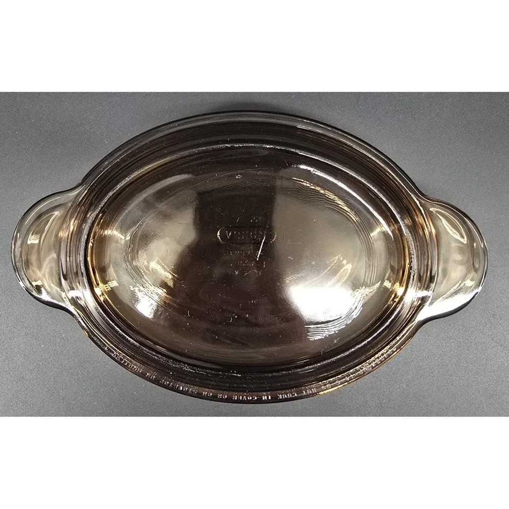 Vtg Pyrex Visions Casserette V-14-B Corning Casserole & Lid P-14-C USA Amber 80s